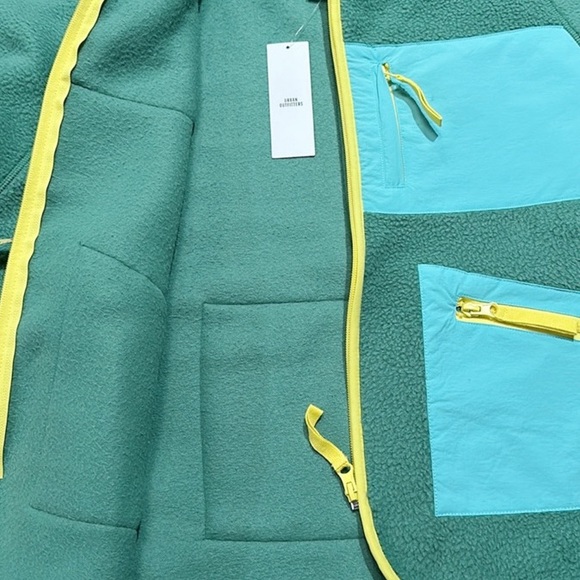 NEW UO Bruce Fleece Spliced Zip Up Jacket - Picture 6 of 7